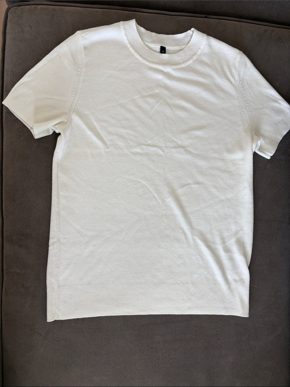 Women's White Short-Sleeve Knit Top
